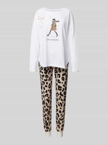 LOUIS & LOUISA Pyjama mit Motiv- und Statement-Print Modell 'Schmuseka...