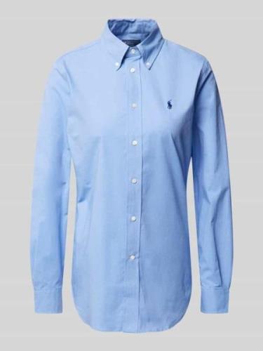 Polo Ralph Lauren Bluse mit Button-Down-Kragen in Blau, Größe 34