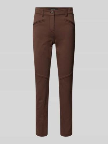 Marc Cain Slim Fit Hose mit Ziernähten in Dunkelbraun, Größe 38