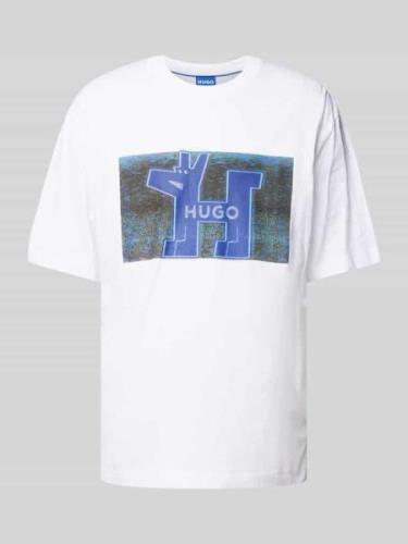 Hugo Blue T-Shirt mit Rundhalsausschnitt Modell 'Nedary' in Weiss, Grö...