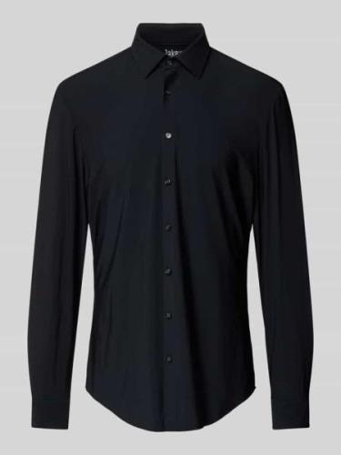 Jake*s Slim Fit Businesshemd mit Stretch-Anteil in Black, Größe 37/38