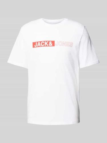 Jack & Jones T-Shirt mit Label-Print Modell 'CONEO' in Weiss, Größe L