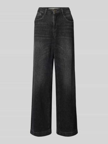 MAC Wide Leg Jeans im 5-Pocket-Design Modell 'Palazzo' in Anthrazit, G...