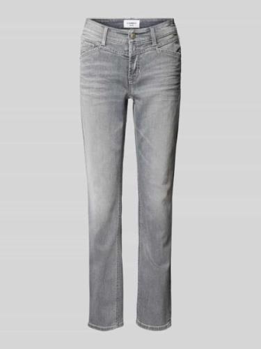 Cambio Straight Fit Jeans mit Ziernähten Modell 'PARLA SEAM' in Hellgr...