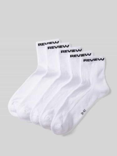 Review Socken mit Label-Details im 5er-Pack in Weiss, Größe 36-38