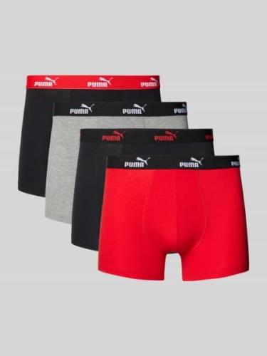 Puma Boxershorts mit elastischem Label-Bund Modell 'SOLID' im 4er-Pack...