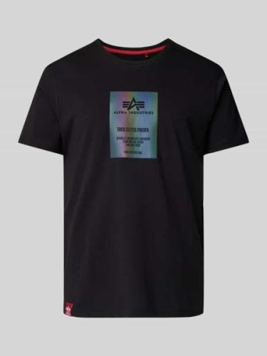 Alpha Industries T-Shirt mit Rundhalsausschnitt in Black, Größe L