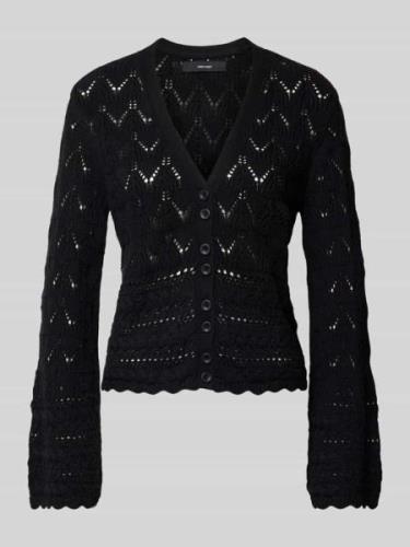 Vero Moda Damen Cardigan mit Strickmuster in Black, Größe XS