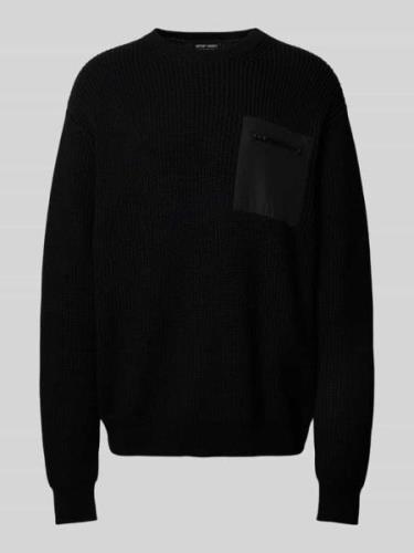 Antony Morato Strickpullover mit Brusttasche in Black, Größe S