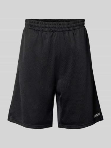 REVIEW Regular Fit Sweatshorts mit Label-Detail in Black, Größe S