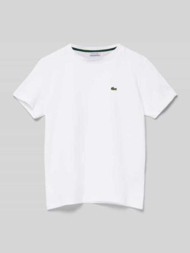 Lacoste T-Shirt mit Label-Detail in Weiss, Größe 140