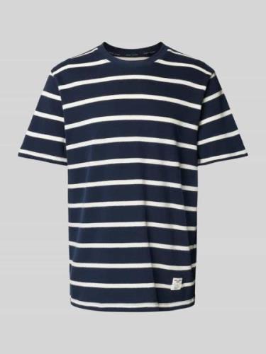 Pepe Jeans T-Shirt mit Label-Patch Modell 'Alessandro' in Marine, Größ...