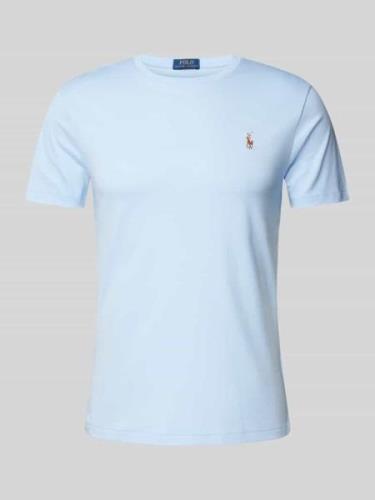 Polo Ralph Lauren T-Shirt mit Logo-Stitching in Hellblau, Größe M