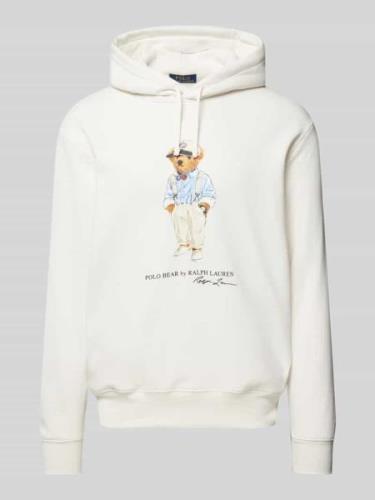 Polo Ralph Lauren Hoodie mit Motiv- und Label-Print in Weiss, Größe L