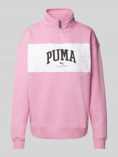 Puma Sweatshirt mit Stehkragen in Rosa, Größe L