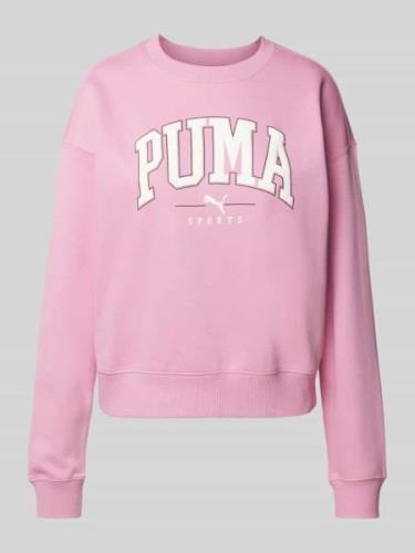 Puma Sweatshirt mit Label-Print in Rosa, Größe L