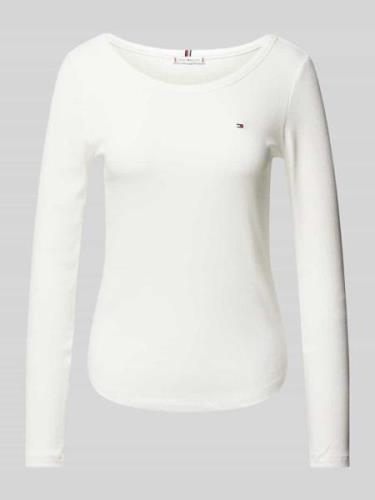 Tommy Hilfiger Longsleeve in Ripp-Optik in Weiss, Größe XS