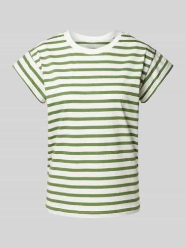 Jake*s Casual T-Shirt mit Streifenmuster in Grass, Größe S