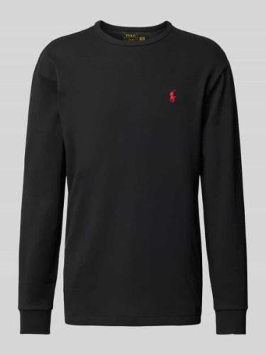 Polo Ralph Lauren Longsleeve mit Logo-Stitching in Black, Größe M