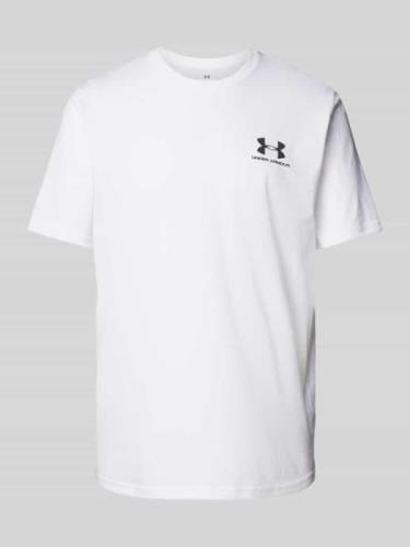 Under Armour T-Shirt mit Label-Print Modell 'SPORTSTYLE' in Weiss, Grö...