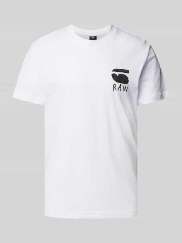 G-Star Raw T-Shirt mit Rückenprint Modell 'Burger' in Weiss, Größe M