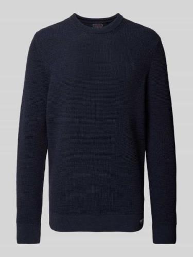 Superdry Strickpullover mit Strukturmuster und Rundhalsausschnitt in D...