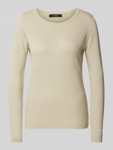 Vero Moda Regular Fit Strickpullover mit Rundhalsausschnitt 'CARE STRU...