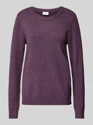 Vila Strickpullover mit gerippten Abschlüssen Modell 'Viril' in Violet...