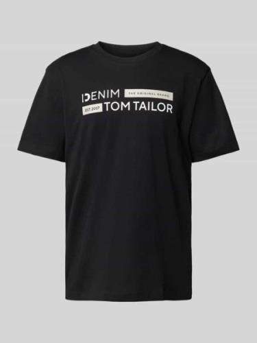 TOM TAILOR DENIM T-Shirt mit Label-Print Modell 'Type H' in Black, Grö...