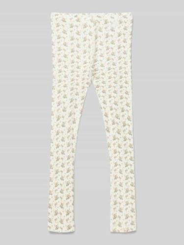 Lil Atelier Slim Fit Leggings mit Feinripp in Offwhite, Größe 92