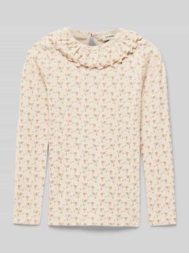 Lil Atelier Longsleeve mit Volantkragen in Beige, Größe 92