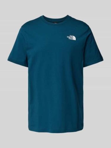 The North Face T-Shirt mit Label-Print in Petrol, Größe XS