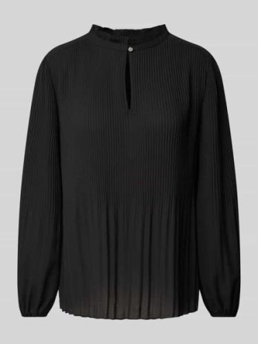 s.Oliver BLACK LABEL Blusenshirt mit Schlüsselloch-Ausschnitt in Black...