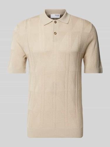 SELECTED HOMME Poloshirt mit kurzer Knopfleiste Modell 'TENN' in Offwh...