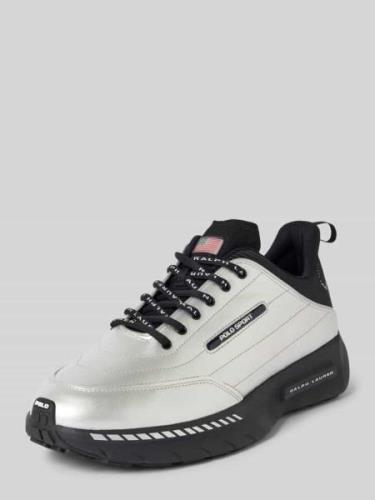 Polo Sport Ledersneaker in metallic in Silber, Größe 41