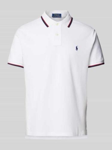 Polo Ralph Lauren Custom Slim Fit Poloshirt mit Logo-Stitching in Weis...