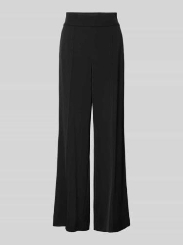 comma Wide Leg Stoffhose mit fixierten Bügelfalten in Black, Größe 34