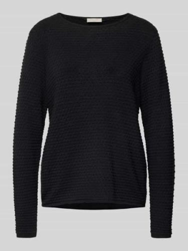 FREE/QUENT Strickpullover mit Strukturmuster Modell 'Dodo' in Black, G...