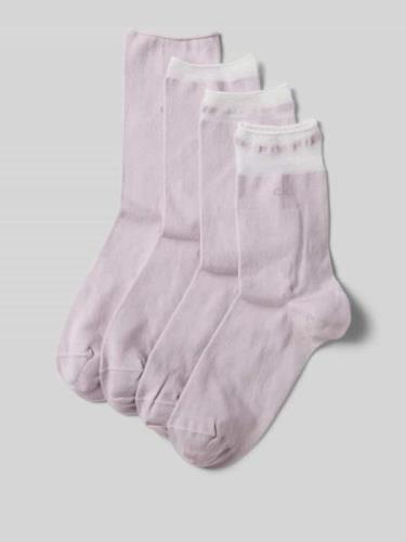 CK Calvin Klein Socken mit Effektgarn Modell 'LUREX' im 4er-Pack in Li...