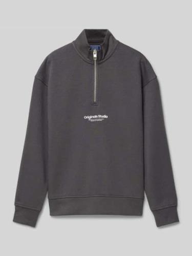 Jack & Jones Sweatshirt mit gerippten Abschlüssen in Graphit, Größe 17...