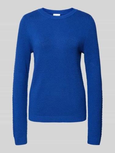 Vila Strickpullover mit Lochstickerei Modell 'dalo' in Royal, Größe S