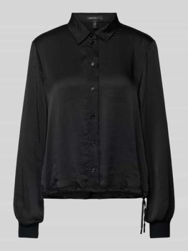 Marc Cain Bluse aus Satin mit Tunnelzug in Black, Größe 36