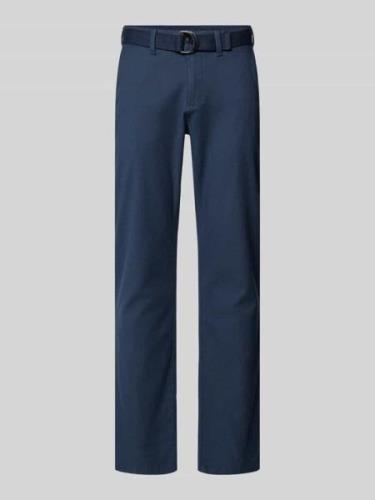 MCNEAL Slim Fit Chino mit Gürtel in Marine, Größe 102