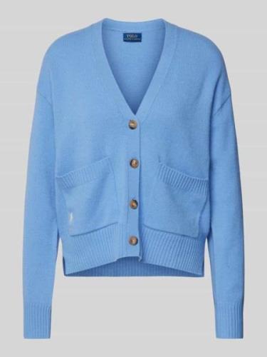 Polo Ralph Lauren Strickcardigan mit Eingrifftaschen in Bleu, Größe M