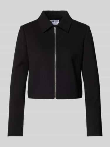 Jake*s Collection Cropped Blazer mit Reißverschluss in Black, Größe 32