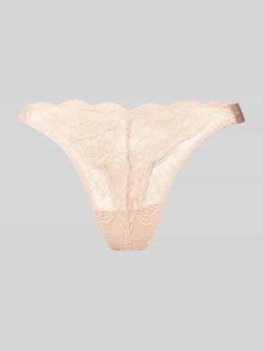 Guess String mit Spitzenbesatz Modell 'JANE' in Beige, Größe M