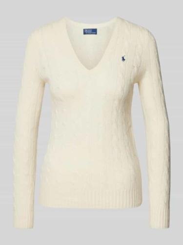 POLO RALPH LAUREN Strickpullover aus Wolle-Kaschmir-Mix mit Zopfmuster...