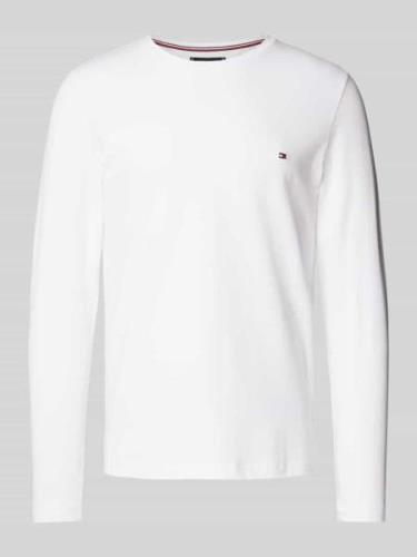 Tommy Hilfiger Slim Fit Longsleeve mit Logo-Stitching in Weiss, Größe ...