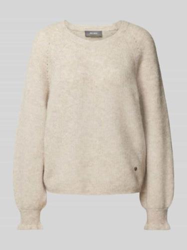 MOS MOSH Strickpullover mit gerippten Abschlüssen in Beige, Größe L