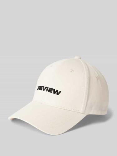 REVIEW Basecap mit Label-Stitching in Ecru, Größe One Size